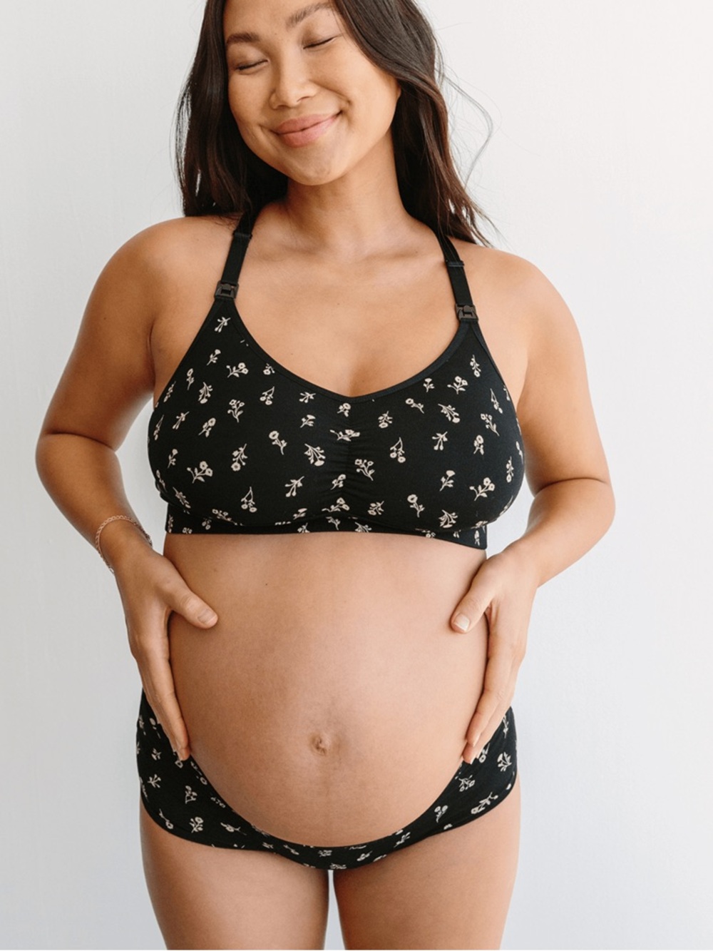 Storq Comfort Zone Nursing Bra Wildflower Black Size L